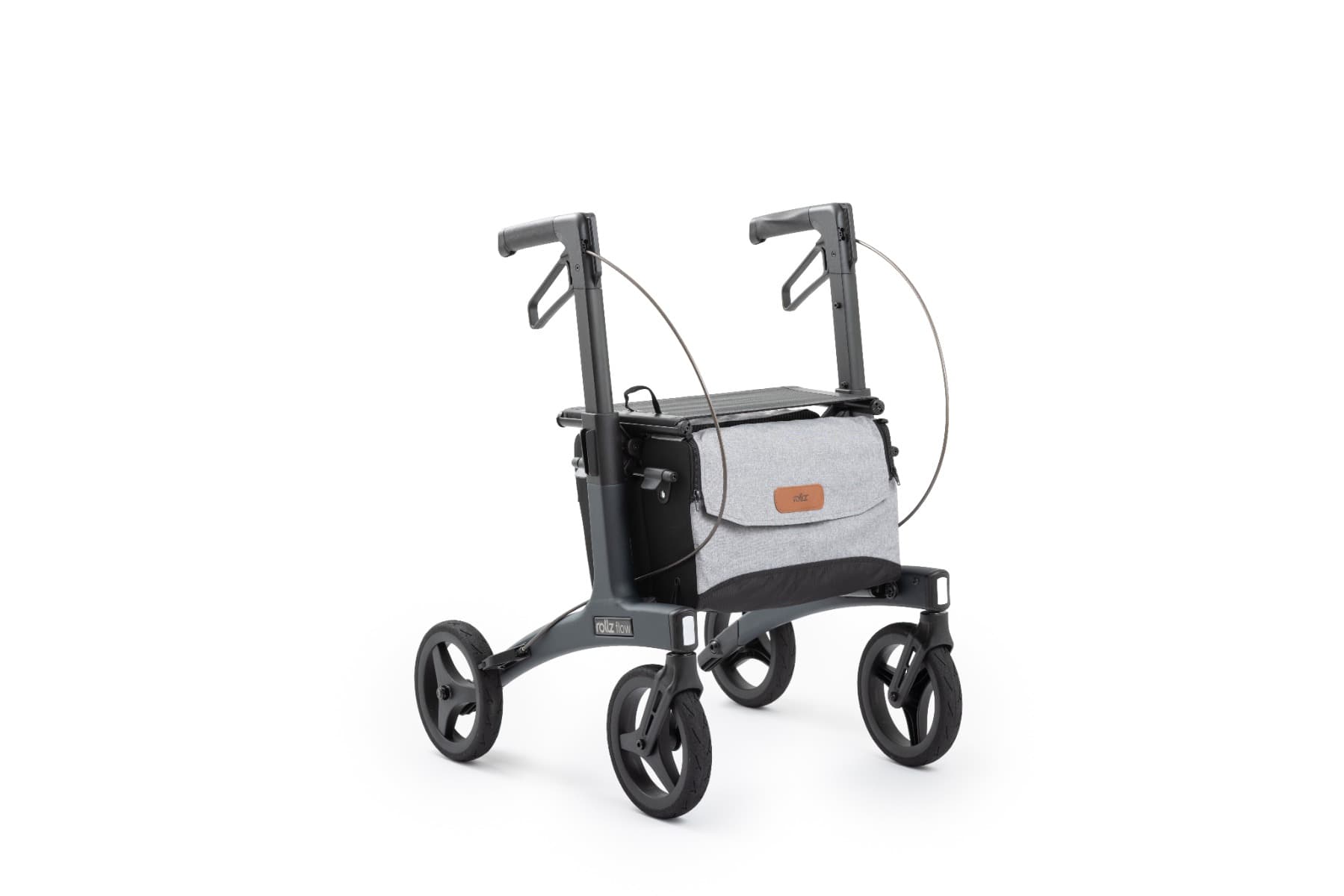 Rollz Flow rollator zwart zijaanzicht