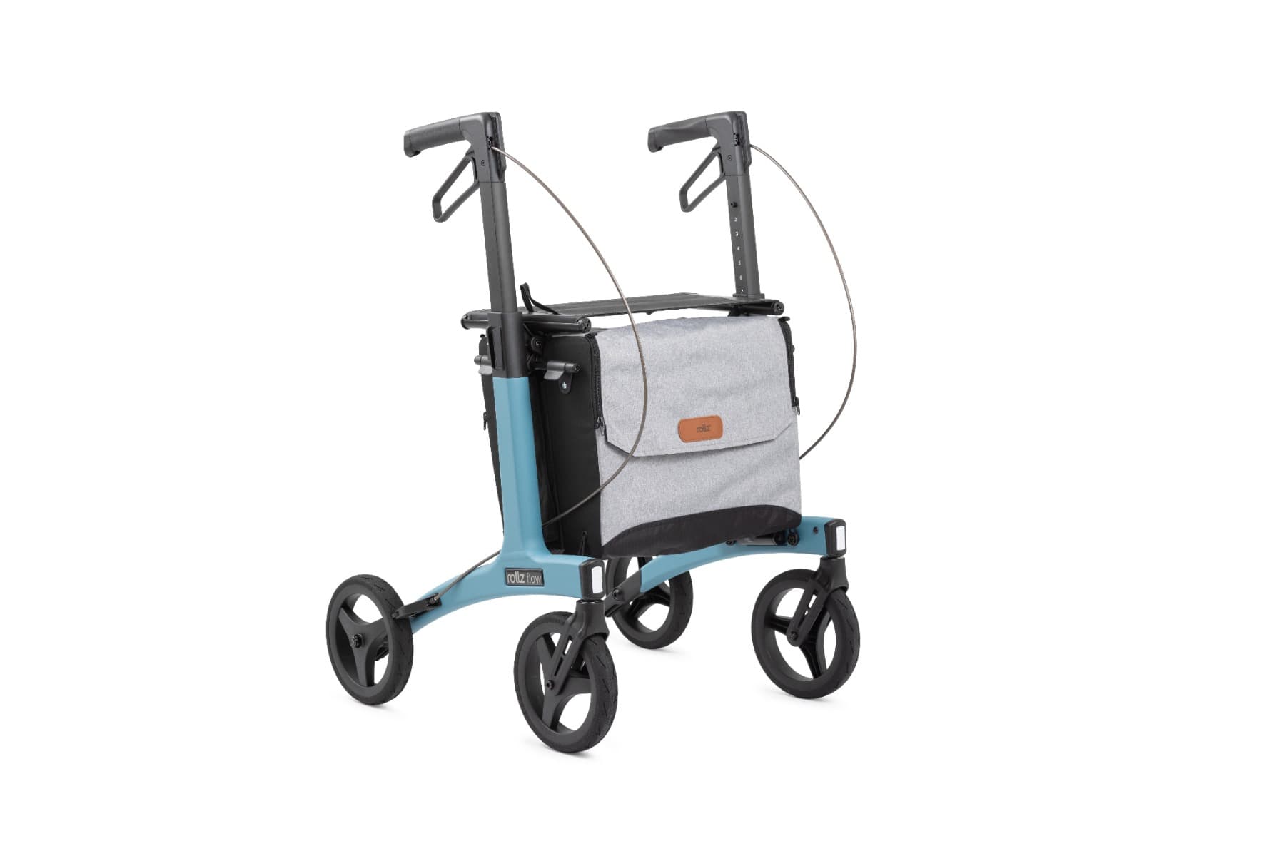 Rollz Flow rollator blauw zijaanzicht