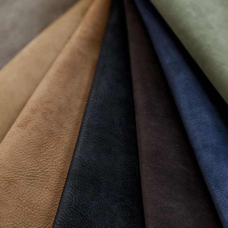 sta-opstoel stoffering leer groen, donkerblauw, bruin, zwart, lichtbruin en grijs