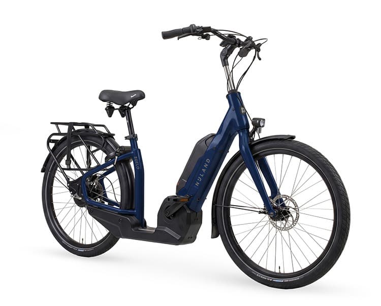 Nijland Suelo lage instap fiets donkerblauw met zwart twee wielen