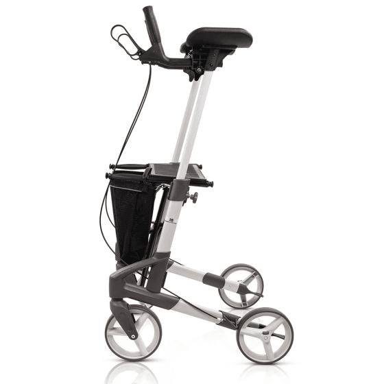 Topro Troja Walker 2 zilverkleurig rollator met onderarmschalen zijaanzicht
